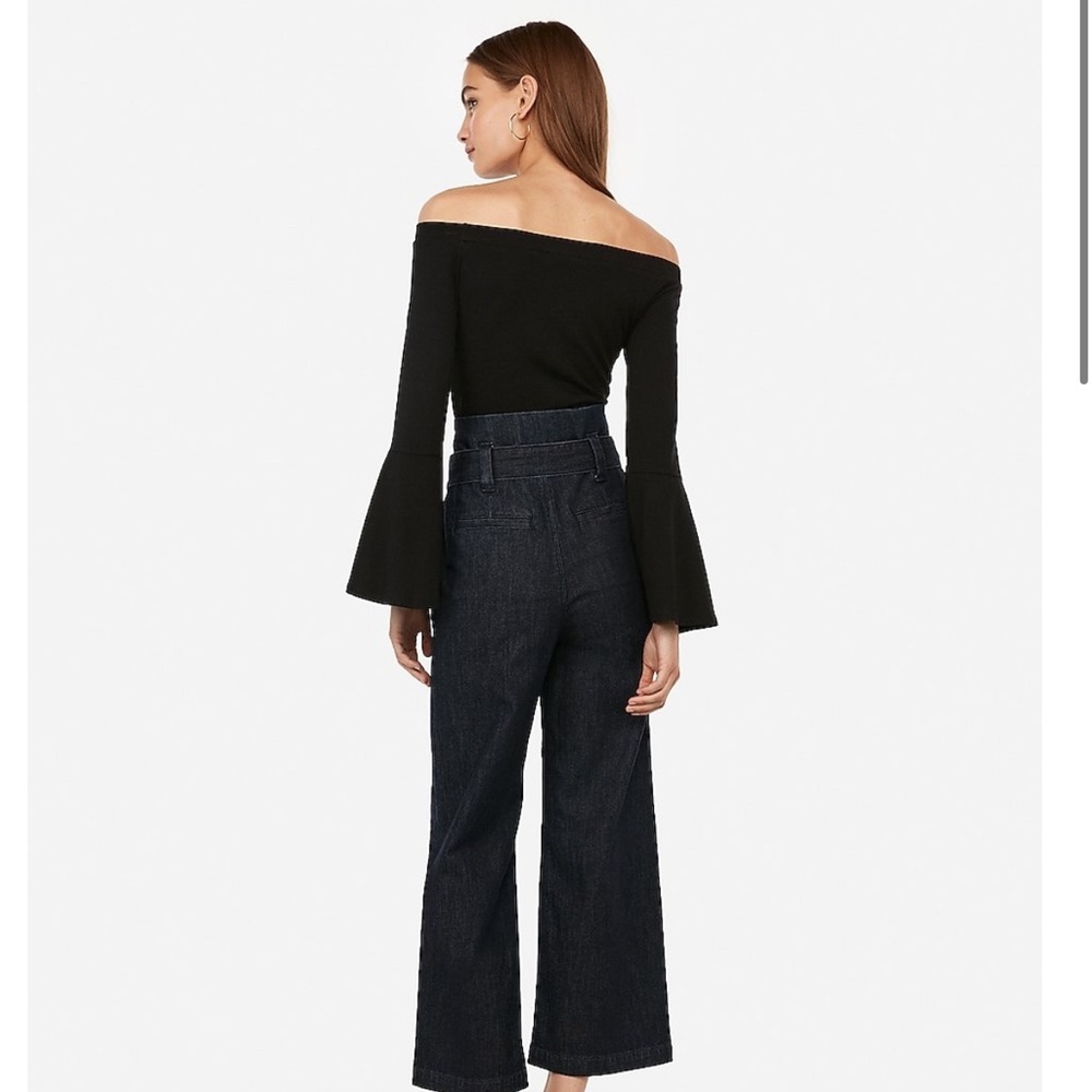 NWT Express Black Off the shoulder Bell Sleeve top